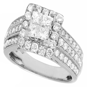 Anillo de plata esterlina S925 con diseño cuadrado de diamante Moissanite redondo y Princesa para mujer - Product Image 4