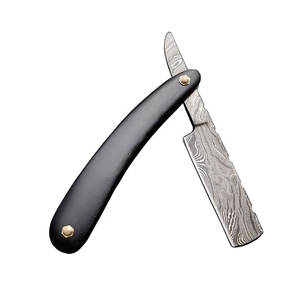 Rasoir de sécurité professionnel à bord droit damas pour hommes rasoir à bord unique de qualité salon manche en bois acier inoxydable - Product Image 2