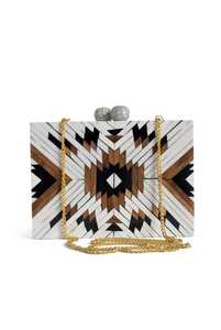 Bolso de Mano de Resina con Cadena de Diamantes, Decoración Moderna, Cierre Abierto con Cremallera, Estilo Nacional, Gran Venta para Bodas y Fiestas - Product Image 3