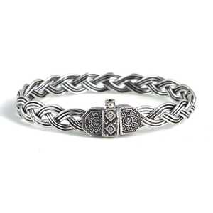 Handmade 3-<b>Row</b> Braided 925 Sterling Silver Geometric Bracelet for <b>Gift</b> - Product Image 1