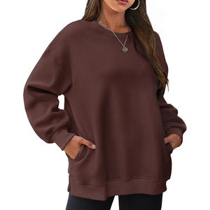 Vêtements de tous les jours sweat décontracté Streetwear goutte épaule chiffres respirant écologique sweats à capuche tricoté sweat pour les femmes - Product Image 1