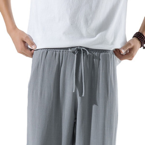 Ropa de Dormir Informal y Pantalones de Moda de Mezcla de Lino/Algodón Fabricados en Fábrica, Servicio OEM de Alta Calidad - Product Image 3