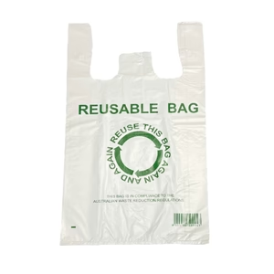 Bolsa de camiseta de HDPE/LDPE directa de fábrica con asa de chaleco, comestibles, frutas, verduras, embalaje supermercado compras bolsas de plástico - Product Image 6