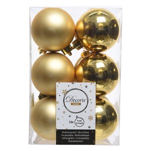 Amicasa 12-Piece Christmas <b>Tree</b> Ball Set Gold <b>Plastic</b> 6cm Ornaments 9021830 - Product Image 1