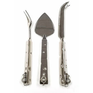 Juego de cuchillos para queso de acero inoxidable de 3 piezas de lujo más vendidos, logotipo personalizado, recién llegado, uso doméstico, vajilla de Metal de bambú, utensilios de cocina - Product Image 6