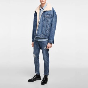 Fleece Fashion Denim Mens <b>Jacket</b> Supplier Winter Thick Sherpa Fur Denim <b>Jacket</b> - Product Image 6