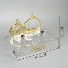 Juego moderno de servicio de metal plateado y dorado para una cena elegante y una presentación de comida de moda - Product Image 3