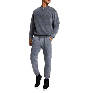 Chándal de Algodón de Alta Calidad para Hombre con Lavado Ácido, Fabricado en Fábrica, Ropa Deportiva Casual, Estilo Urbano, Fabricante de Chándales 2026 - Product Image 1