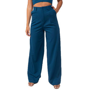 Vêtements pour femmes Pantalon pour femmes Pantalon respirant en coton mélangé pleine longueur Vêtements de bureau Pantalons et pantalons pour femmes Fabriqué au Vietnam - Product Image 1