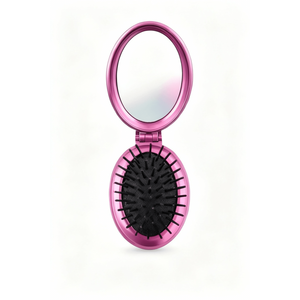 Brosse à cheveux ovale pliable démêlante avec miroir - Format voyage compact - 4 pièces individuelles et lot de 10 - Product Image 4