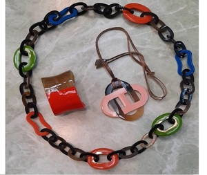 Collar de Cuerno de Búfalo Lacado en Madera, Todos los Colores, Collar de Cuerno de Búfalo Natural, Producto Indio Hecho a Mano de f s international - Product Image 4