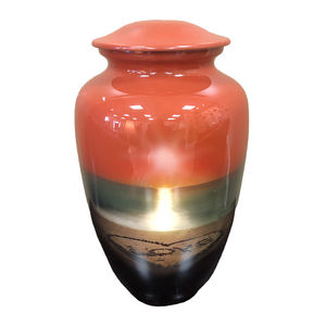 Grandes urnes funéraires classiques en métal, magnifiquement imprimées |   Stockage des cendres funéraires - Product Image 1