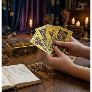 Cartes Oracle dorées, version anglaise, jeux de tarot, articles de qualité supérieure - Product Image 2