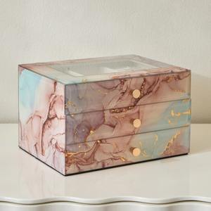 Elegante joyero de diseñador rosa, organizador de almacenamiento de diseñador moderno, Ideal para anillos, collares, pulseras o exhibición de baratijas - Product Image 1