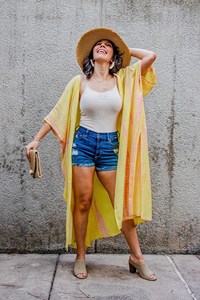 Hermoso Kimono de Verano para Mujer, Corte Regular, Estilo Bikini, Cuello en V Profundo, Tie Dye, RAYÓN Ecológico y Transpirable, a la Moda - Product Image 5