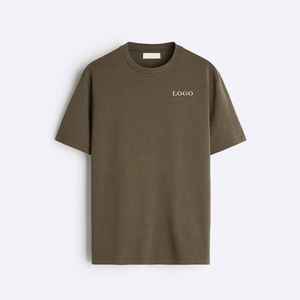 Camiseta con estampado de logotipo personalizado de algodón de primera clase para hombre/camiseta personalizada con estampado liso de gran tamaño para hombre - Product Image 1