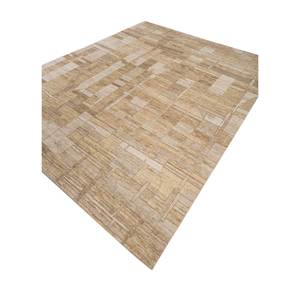 พรมขนสัตว์ถักมือขนาดใหญ่ลายเรขาคณิตสีเบจและสีน้ำตาลสำหรับตกแต่งห้องนั่งเล่นและทางเดิน - Reb-1490 - Product Image 2