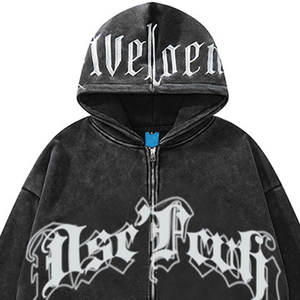 Women Y2K <b>Hoodie</b> Oversized Graphic Zipper up Vintage Streetwear <b>Aesthetic</b> <b>Hoodie</b> Soft and Comfortable for Daily Wear - Product Image 3