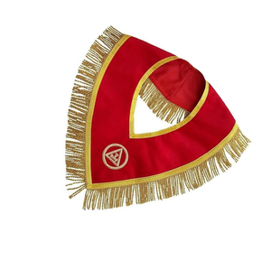 Royal Arch Chapter Collar Terciopelo rojo con Triple Tau Insignia y flecos dorados Collares masónicos - Product Image 5