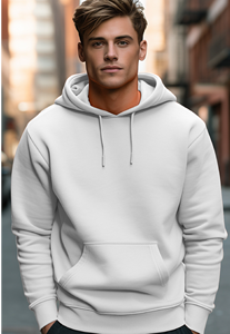 Heavy-Weight 360-400 GSM Cotton Polyester Hoodie Solid Kangaroo Pocket Eco-Friendly Custom Logo Print for Winter Casual Wear - Product Image 6