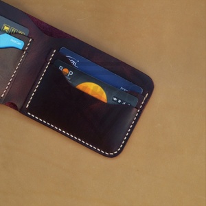 กระเป๋าสตางค์ใส่บัตรมีสไตล์สำหรับผู้ชายกระเป๋าสตางค์ทำมือวัสดุเนื้อนุ่ม RFID ลักษณะกระเป๋าสตางค์หนังยาวสั้น - Product Image 6