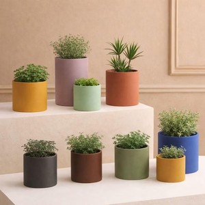 Juego de Macetas de Cerámica con Acabado Mate, Colores Vibrantes, Duraderas, Decorativas para Interiores y Exteriores - Product Image 1