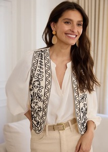 Indian Manufacture Classic Design Cotton Gilet Garance Blouses for Office Best Price ODM Supply for Work Brunch Summer Styling - Product Image 4