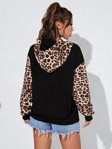 Vente en gros de sweat à capuche femme surdimensionné sweat en molleton de coton épais avec capuche hiver chaud long pull à capuche imprimé - Product Image 3