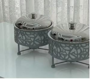Chaffing Dish Eid Celebration Decoración para el hogar Servidor de alimentos Ware Hot Pot Organizador de cocina Decoración de mesa Calentador de alimentos en el precio más bajo - Product Image 2