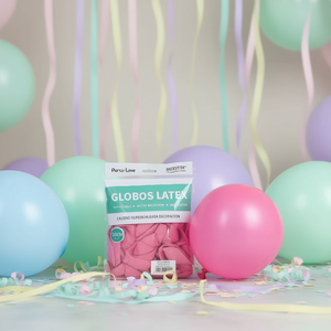 Palloncini in lattice Party Love da 25 cm rosa pastello, 50 pezzi per decorazione - Product Image 3