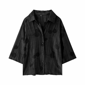 Nuova estate camicia Jacquard da donna <span class=keywords><strong>e</strong></span> pantaloni dritti due pezzi Set Casual - Product Image 4