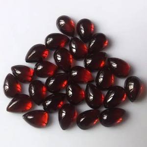 6mm 8mm naturel rouge grenat lisse poire lâche Cabochon pierres précieuses dernière conception pour la fabrication de bijoux tendance maintenant offres en ligne inde - Product Image 1