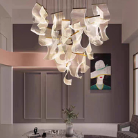 Lustre LED moderne en acrylique, design contemporain et très populaire, pour décoration intérieure, idéal pour villa, salon, escalier, salle à manger