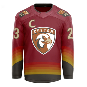 Nouveau design, maillot de hockey sur glace 100% polyester sublimé, vêtements de sport d'équipe personnalisés, maillot de hockey sur glace pas cher de haute qualité OEM - Product Image 4