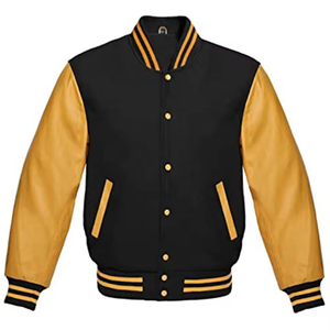 Logo personnalisé Noir Recadrée Laine Veste pour Hommes High Street Style Stand Chenille Broderie Patch Streetwear Varsity Lettre Homme - Product Image 6