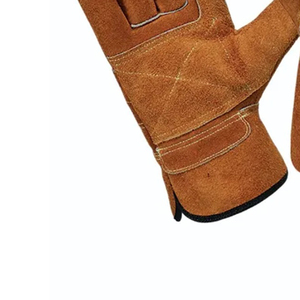 Heavy Duty Double Palm Split Leather Safety <b>Gloves</b> for Tough Jobs for Workshop Applications - Product Image 3