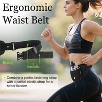 Ceinture d'hydratation pour la course à pied avec porte-bouteille de 20 oz, sac banane en polyester avec grande pochette pour téléphone pour les coureurs