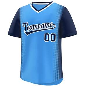 Maillot de softball à sublimation personnalisée avec col en V Maillot de baseball de qualité supérieure respirant avec broderie d'appliques personnalisée - Product Image 2