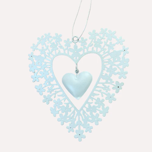 Coeur suspendu en fer doré de Noël Design moderne en forme de coeur suspendu Idéal pour la maison Décoration de villa Décoration d'hôtel - Product Image 4