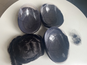 Prothèse capillaire texturée en cheveux humains 2026 pour hommes, système capillaire, perruque en dentelle, brun foncé <span class=keywords><strong>ondulé</strong></span> 1b pour hommes - Product Image 3
