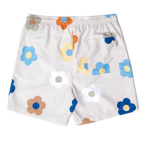 Shorts de Baño para Hombre Personalizados OEM, Ecológicos, Impermeables, Color Marfil, con Estampado Floral Multicolor, Secado Rápido, de Fábrica - Product Image 5