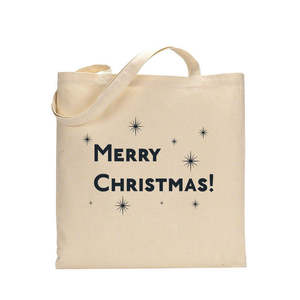 Sac fourre-tout pour femme Joyeux Noël en noir avec étoiles Sacs fourre-tout de Noël - Product Image 2