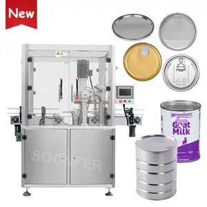 Full Automatic Vacuum Nitrogen Easy Open Tin Can Sealing Machine Milk Powder Pet Bottle Metal Can Sealing Machine