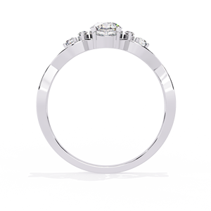 Bague de mariage pour femme en or blanc massif 14 carats avec diamant de laboratoire marquise multi-pierres Infinity 0,67 ct, clarté VS, certifiée IGI - Product Image 4