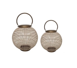 เชิงเทียนสำหรับตกแต่งบ้านทำจากเหล็กทอสีน้ำตาล - Product Image 4