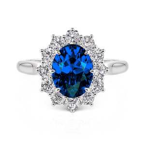 Bague de cocktail ovale en saphir Jeulia Vintage Halo Dual Wear - Bijoux fins 14 carats - Product Image 2