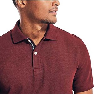 Polos personalizados Camisa ajustada Color sólido Algodón Tallas grandes Tela transpirable Hombres Manga corta Jersey Impreso Bordado - Product Image 4