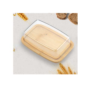 Boîte à beurre en bois avec couvercle en acrylique Ustensiles de cuisine Article Conteneur de stockage Boîte Beurre pour pièce de couleur bois naturel - Product Image 3