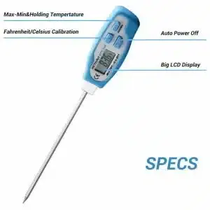 Mettravi เทอร์โมมิเตอร์ความปลอดภัยของอาหารดิจิตอลแบบ DTM-902วัดอุณหภูมิได้อย่างแม่นยำทันทีสำหรับการทำอาหารและอาหารในครัว - Product Image 5