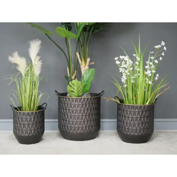 Nieuwe Boheemse Retro Stijl Plantenbakken Aanrechtset Van Drie Nieuwste Plantenbakken Tuinbenodigdheden Indoor Plantpotten Bloeiende Schimmel